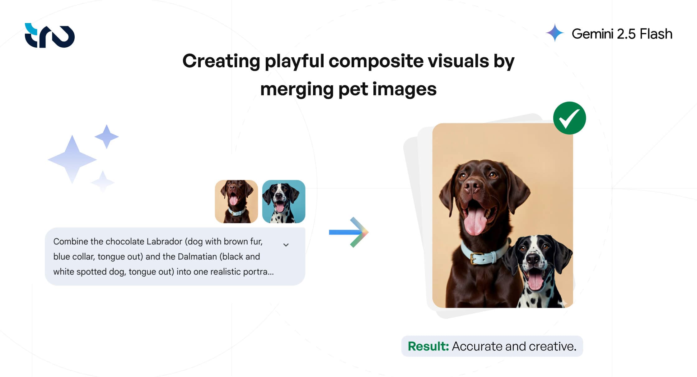 Two separate dog photos merged into a single playful composite, generated by Nano Banana model for pet branding, entertainment, or advertisements.